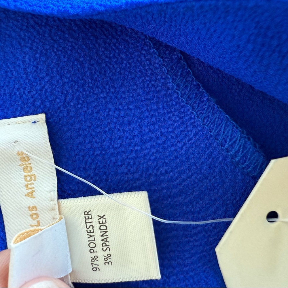 Monteau Blue Flutter Sleeve Boxy Blouse - Picture 4 of 6